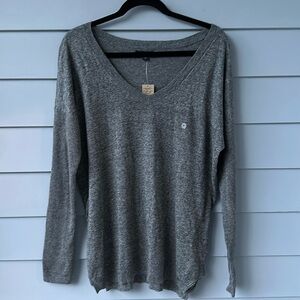 ☀️BOGO Item NWT American Eagle V Neck Dolman Ribbed Sleeve Split Hem Swe…